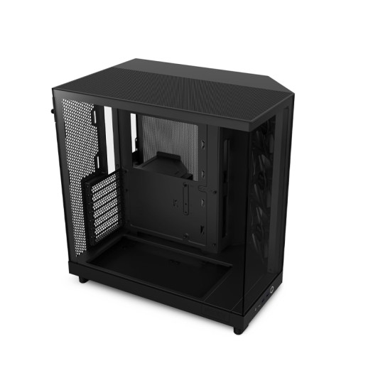 NZXT H6 Flow Compact Dual-Chamber Mid-Tower Airflow Case | Panoramic Glass Panels | High-Performance Airflow Panels | Includes 3 x 120mm Fans | Cable Management | Black - CC-H61FB-01