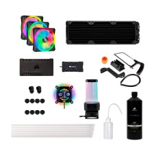 Corsair Hydro X Series XH305i Hardline Water Cooling Kit with/incl XC7 CPU Water Block, XR5 360mm Radiator, XD5 Pump Res and iCUE QL120 RGB Fans