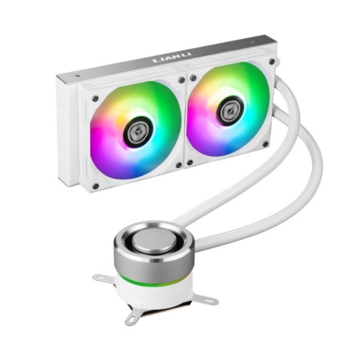 Lian Li Galahad 240 AIO ARGB Liquid CPU Cooler, 240mm Radiator White