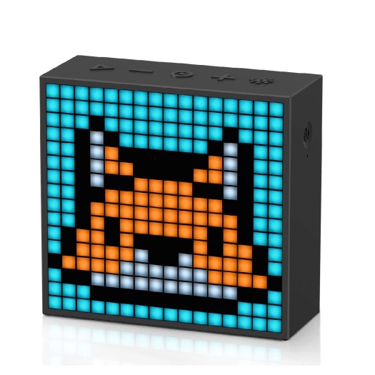 Divoom TimeBox Evo -- Pixel Art Bluetooth Speaker with 16x16 LED Display APP Control - Cool Animation Frame & Gaming Room Setup & Bedside Alarm Clock- Black