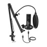 FIFINE Studio Condenser USB Microphone Computer PC Microphone Kit with Adjustable Boom Arm Stand Shock Mount for Instruments Voice Overs Recording Podcasting YouTube Vocal Gaming Streaming-T669